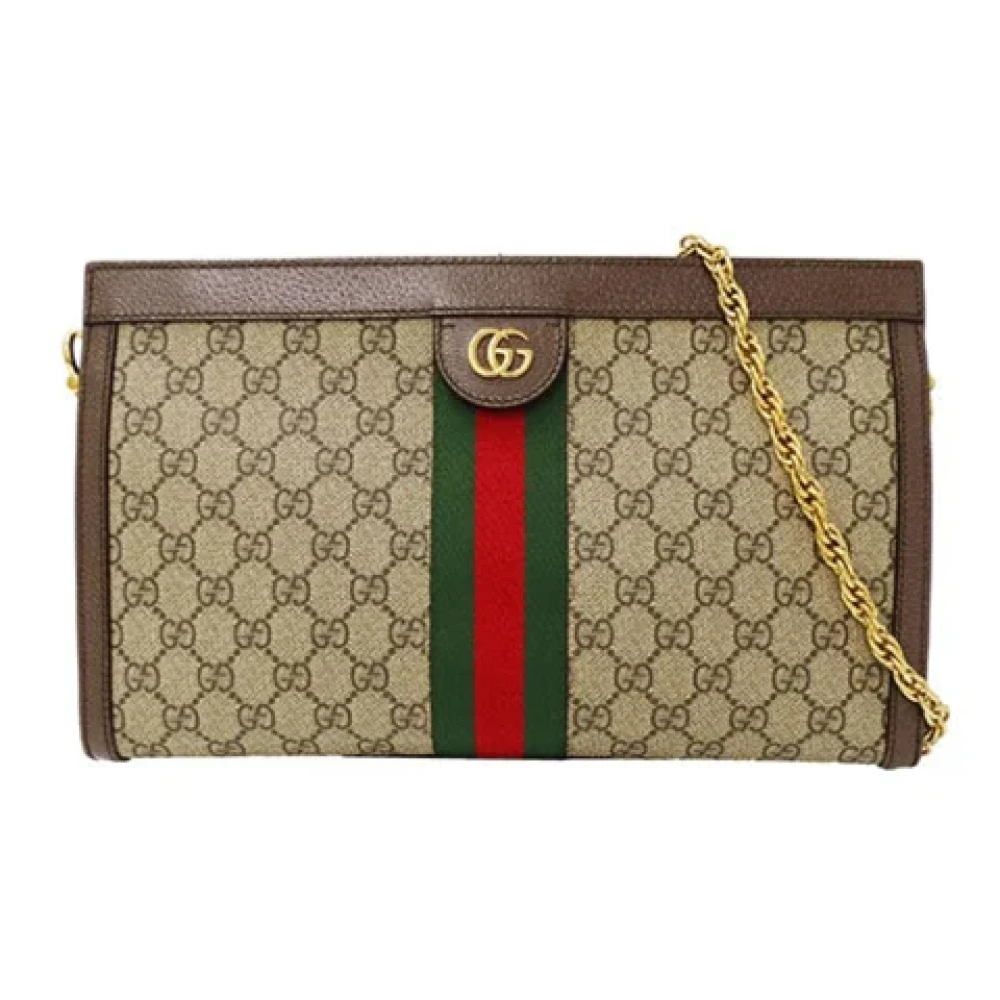 Gucci Vintage Pre-owned Plastic crossbody-bags Brown Dames