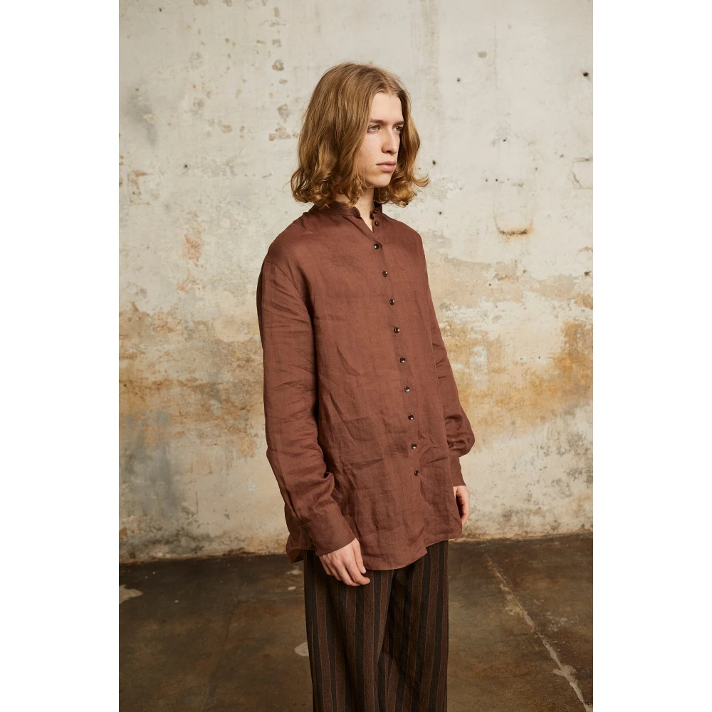 Cortana Raoul ramie blush overhemd Brown Dames