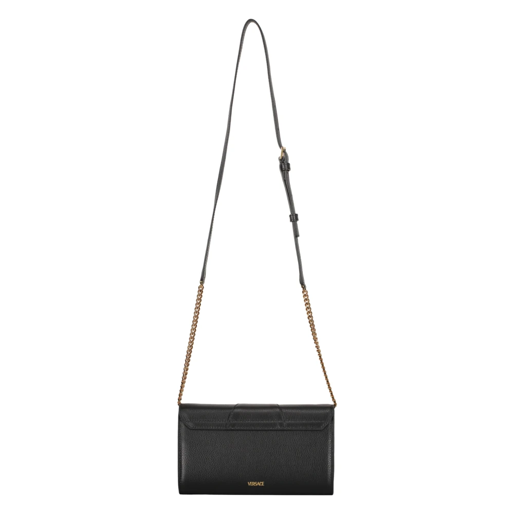 Versace Kalfsleren Clutch met Kettingriem Black Dames