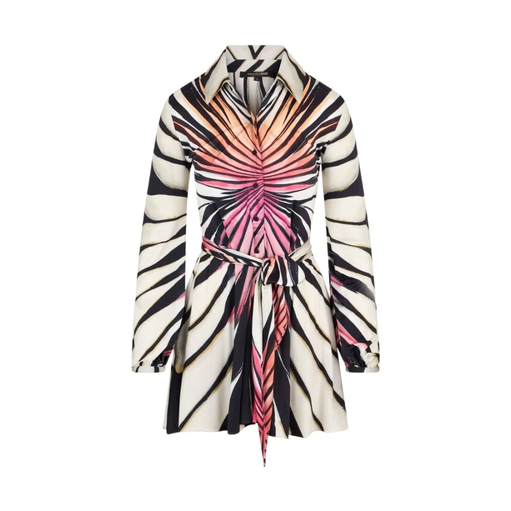 Roberto Cavalli Multicolor Ray Of Paradise Print Mini Dress - Female - Shirt Dresses - Xl - Dresses