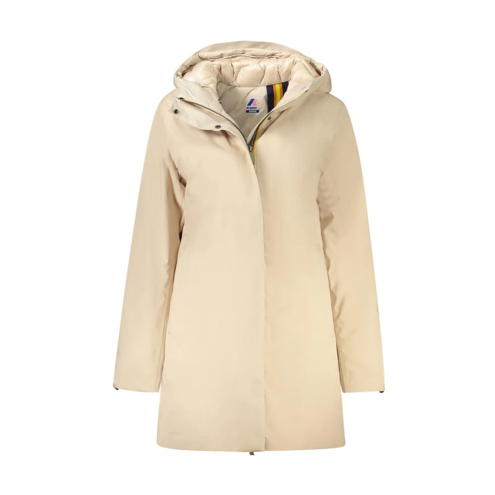 K-way Elegante Beige Gewatteerde Jas Beige Dames