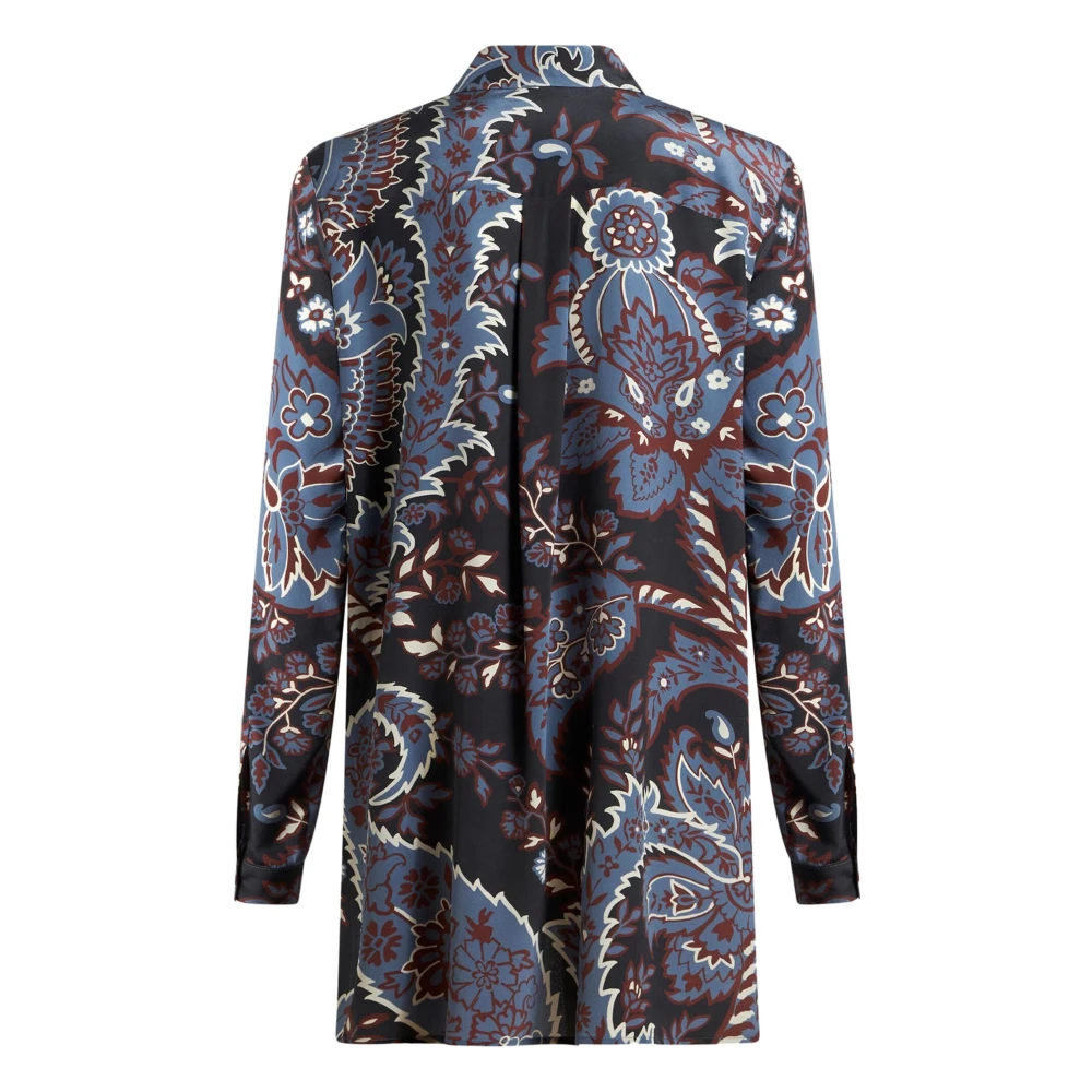 ETRO Casual Langemouw Multicolor Zijden Shirt Multicolor Dames
