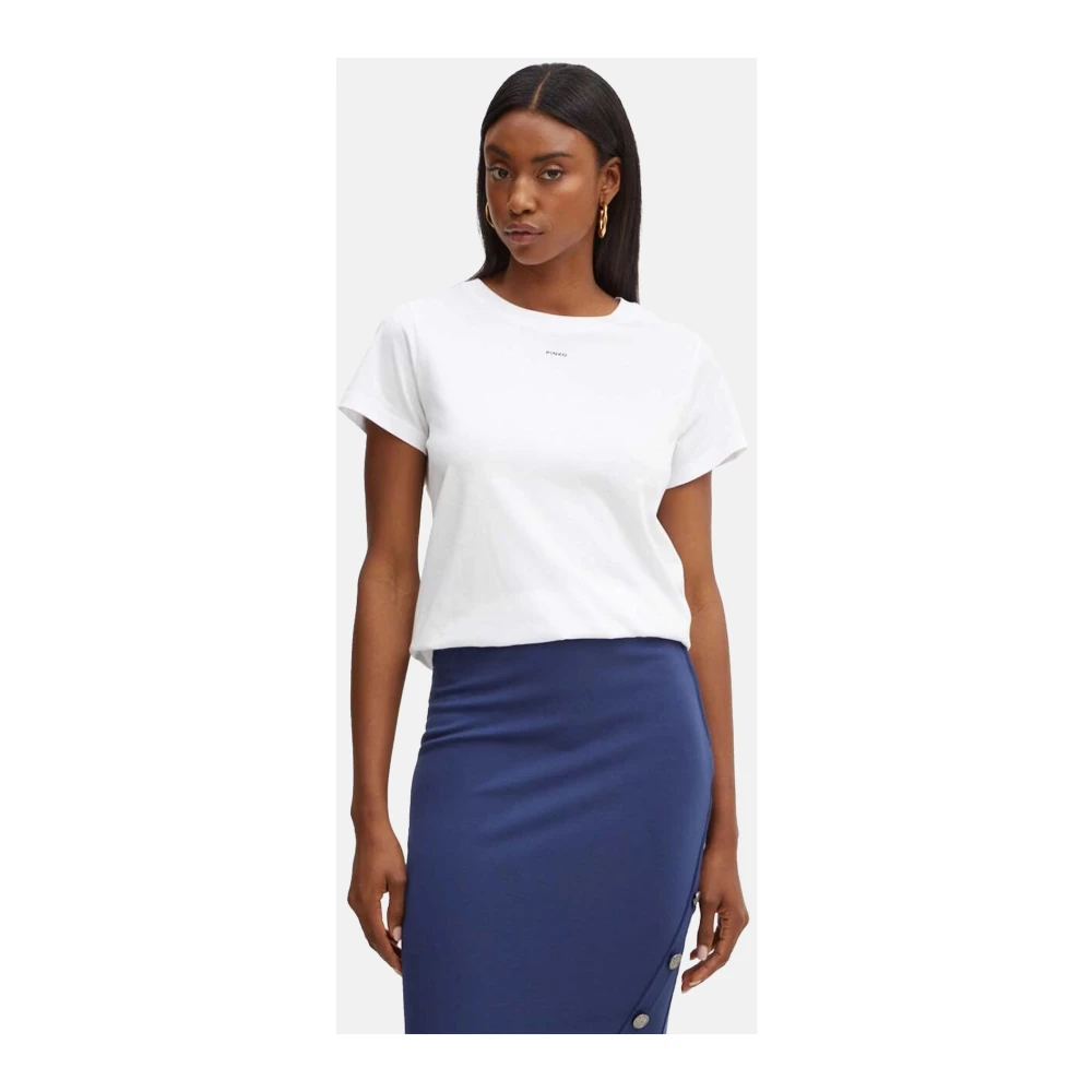 pinko Casual Katoenen T-Shirt voor Vrouwen White Dames