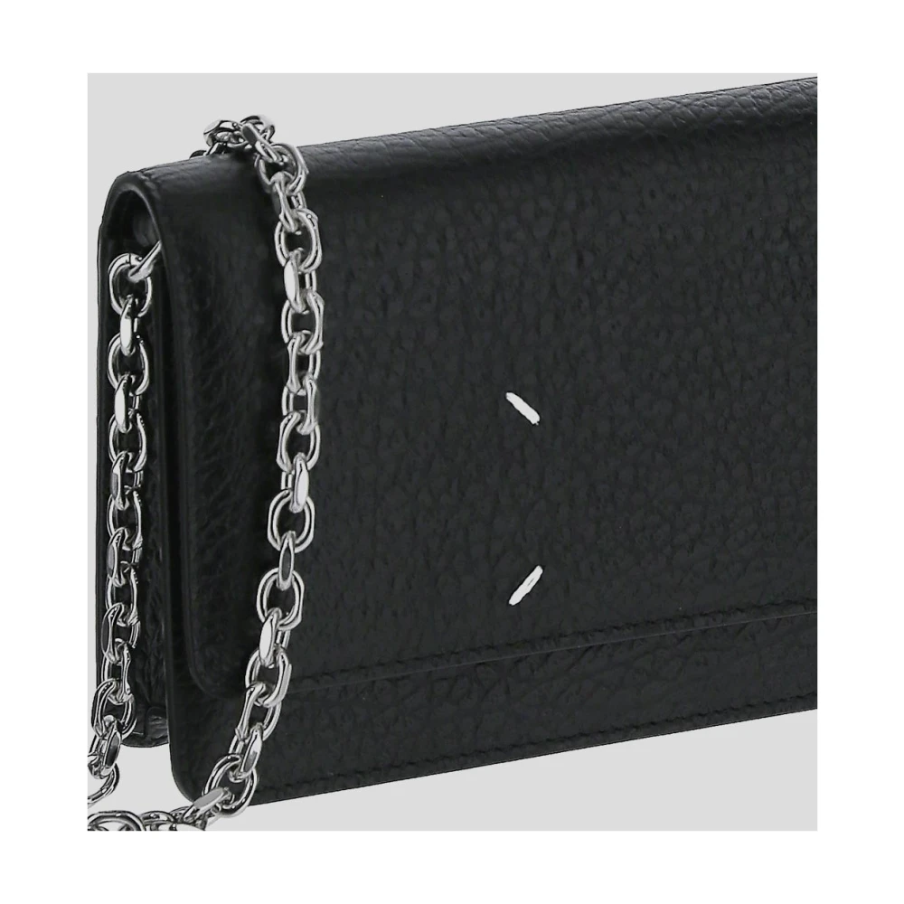 Maison Margiela Stijlvolle Chain Wallet met Vier Stitches Black Dames