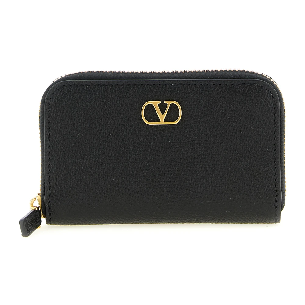 Valentino Garavani Vrouw Zwart Accessoires Dames, One Size, Leer, Vlogo Signature Kaarthouder