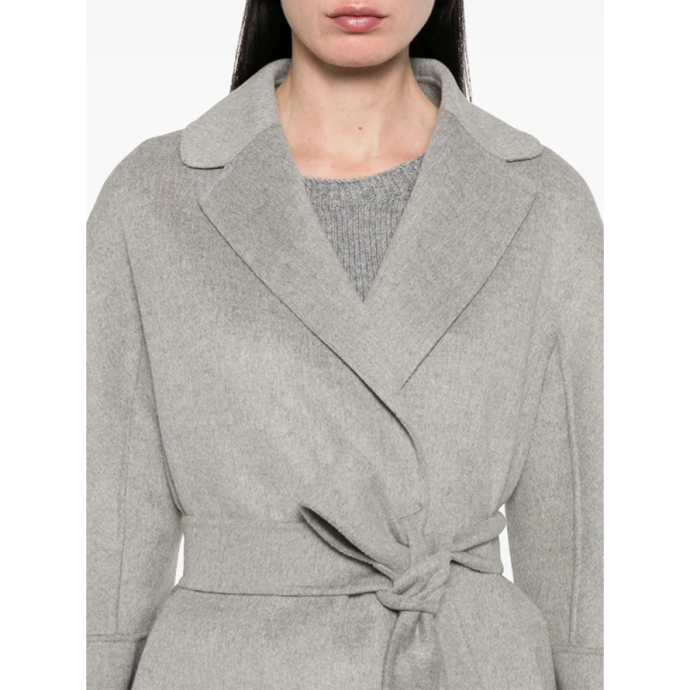 Max Mara Korte jas van zuivere wol wijde snit Gray Dames