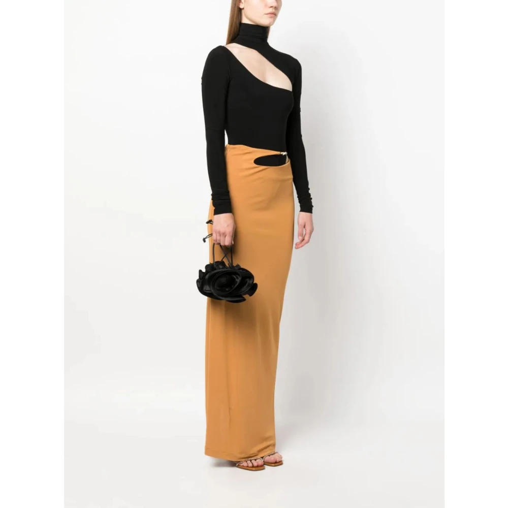 Magda Butrym Zwart Satijn Stijlvolle Ss23 Top Black Dames