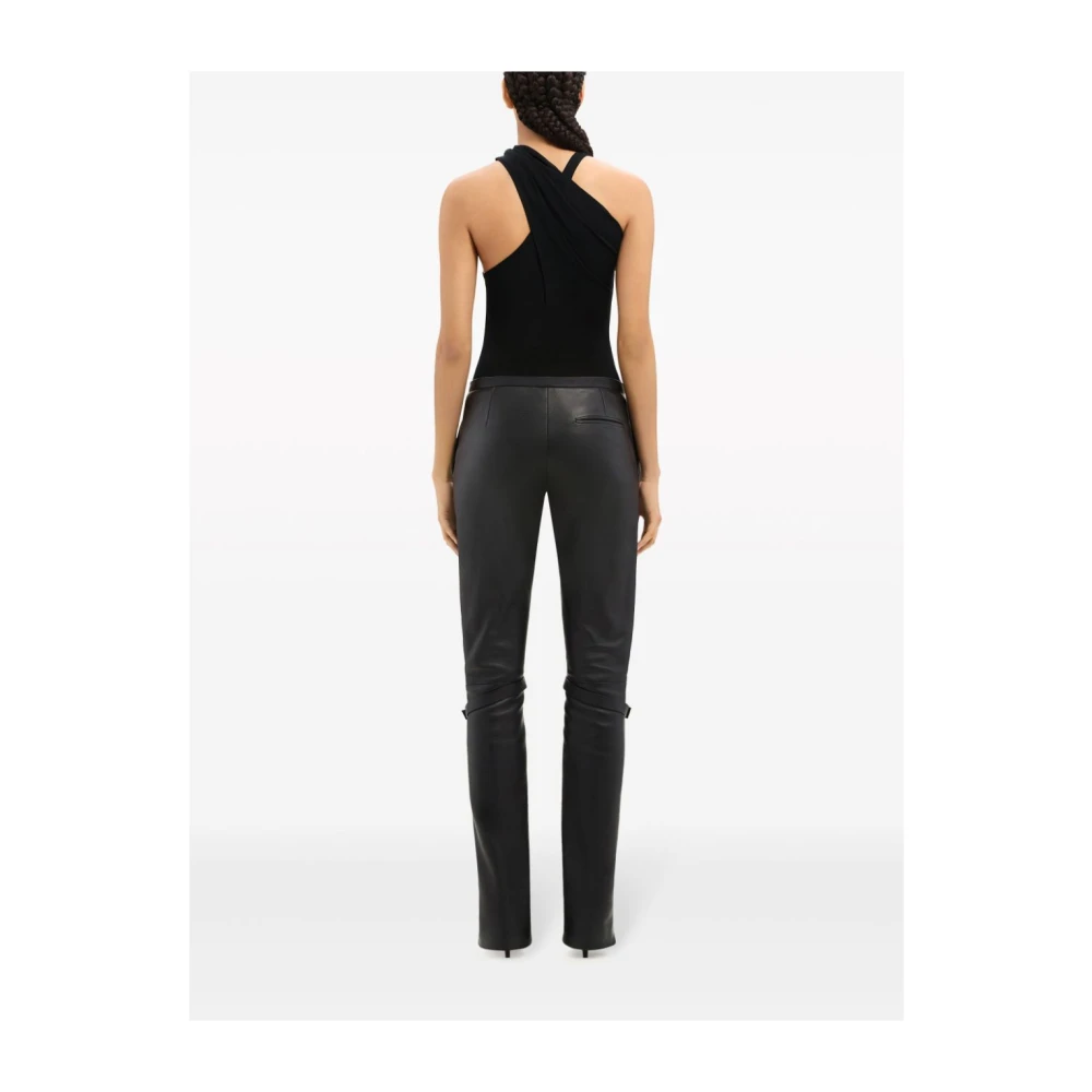 Courrèges Asymmetrische Zwarte Criss Cross Top Black Dames