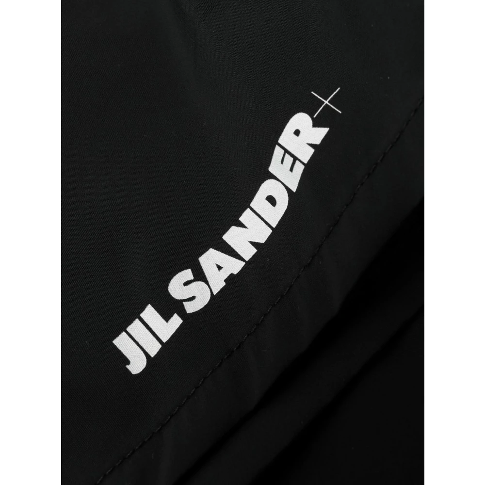 Jil Sander Zwarte zwemkleding met geborduurd logo Black Heren
