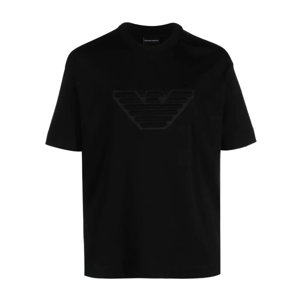 Emporio Armani Zwarte Heren T-shirt met Maxi Logo Black Heren