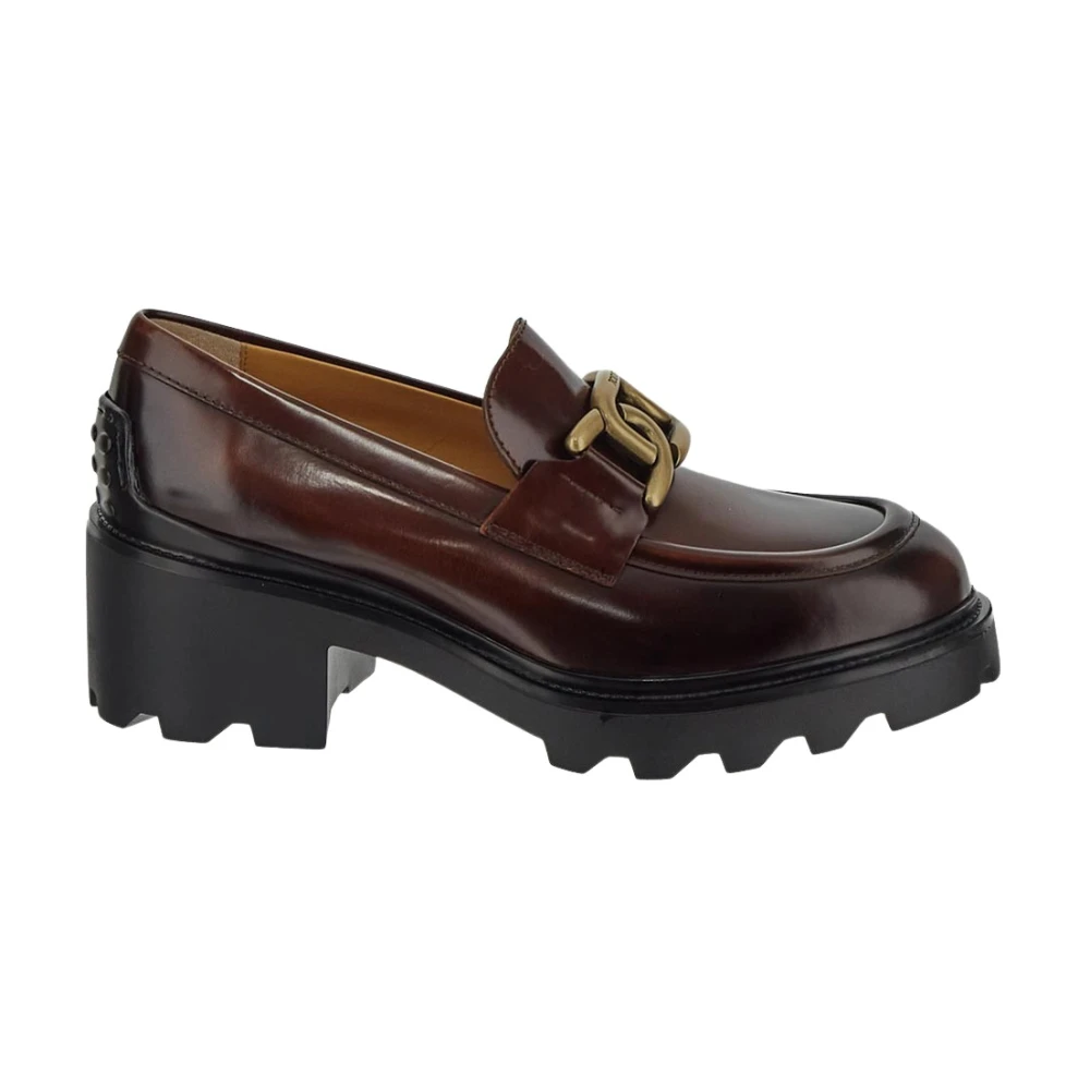 TOD'S Luxe Loafers van Geborsteld Leer Red Dames