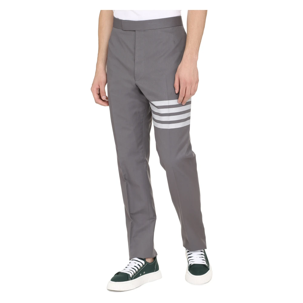 Thom Browne Op maat gemaakte broek met driekleurig detail Gray Heren