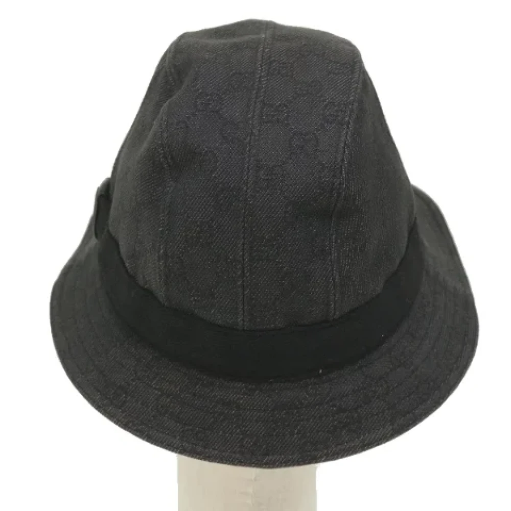 Gucci Vintage Pre-owned Canvas hats Gray Dames