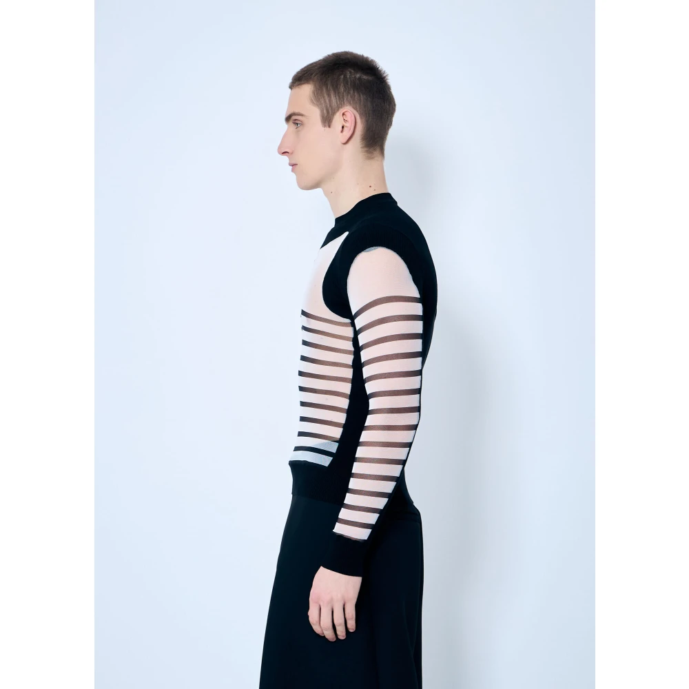 Jean Paul Gaultier Mesh en Gebreide Gelaagde Top Multicolor Heren