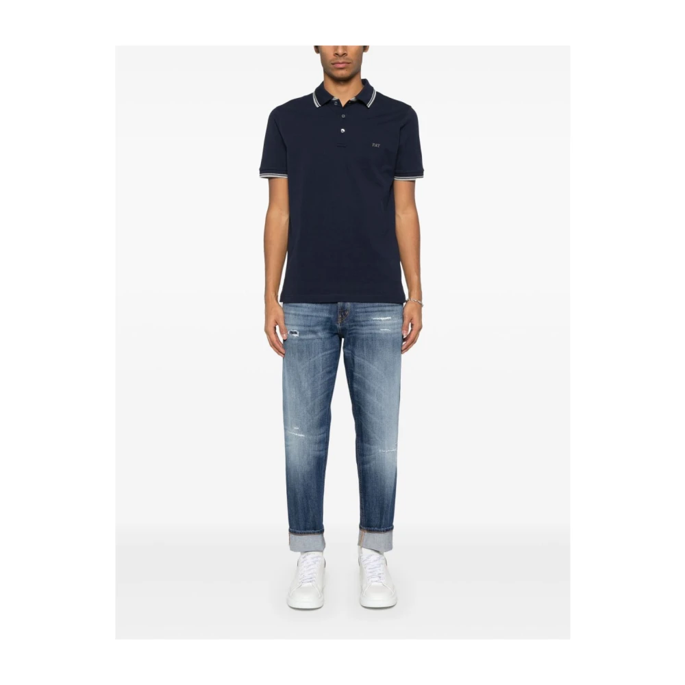 Fay Zwart T-shirt en Polo Blue Heren