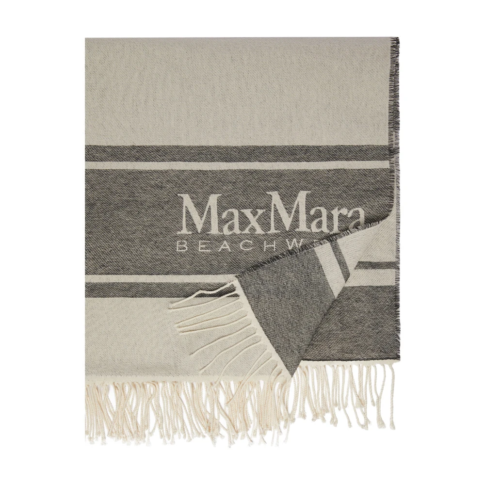 Max Mara Zalm Strandhanddoek met Blauw Logo Multicolor Dames