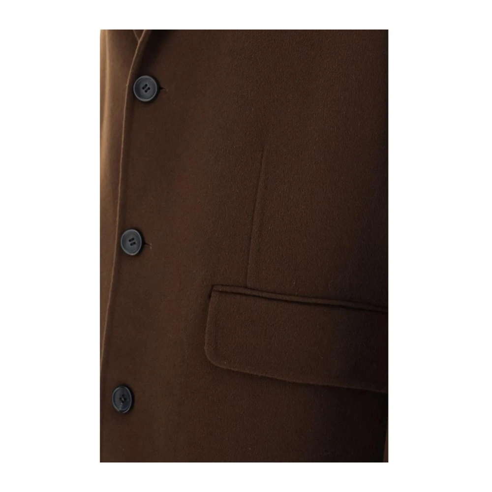 Paltò Klassieke wollen jas met revers Brown Heren