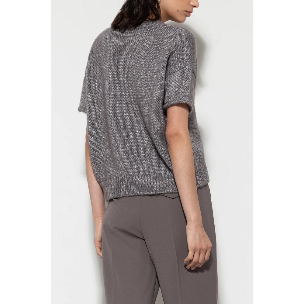 LUISA CERANO Taupe Pullover van wolmix met metallic garen Beige Dames