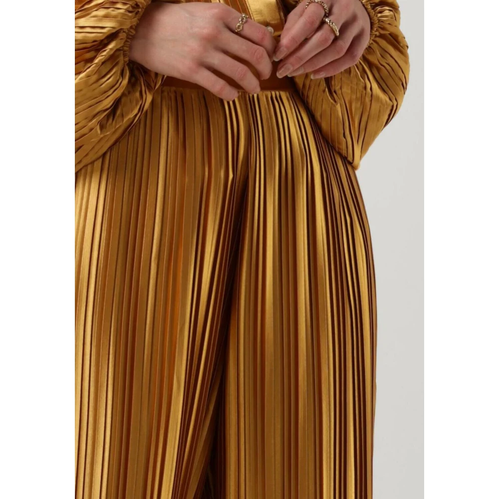 Amaya Amsterdam Gouden Plissé Broek Yellow Dames