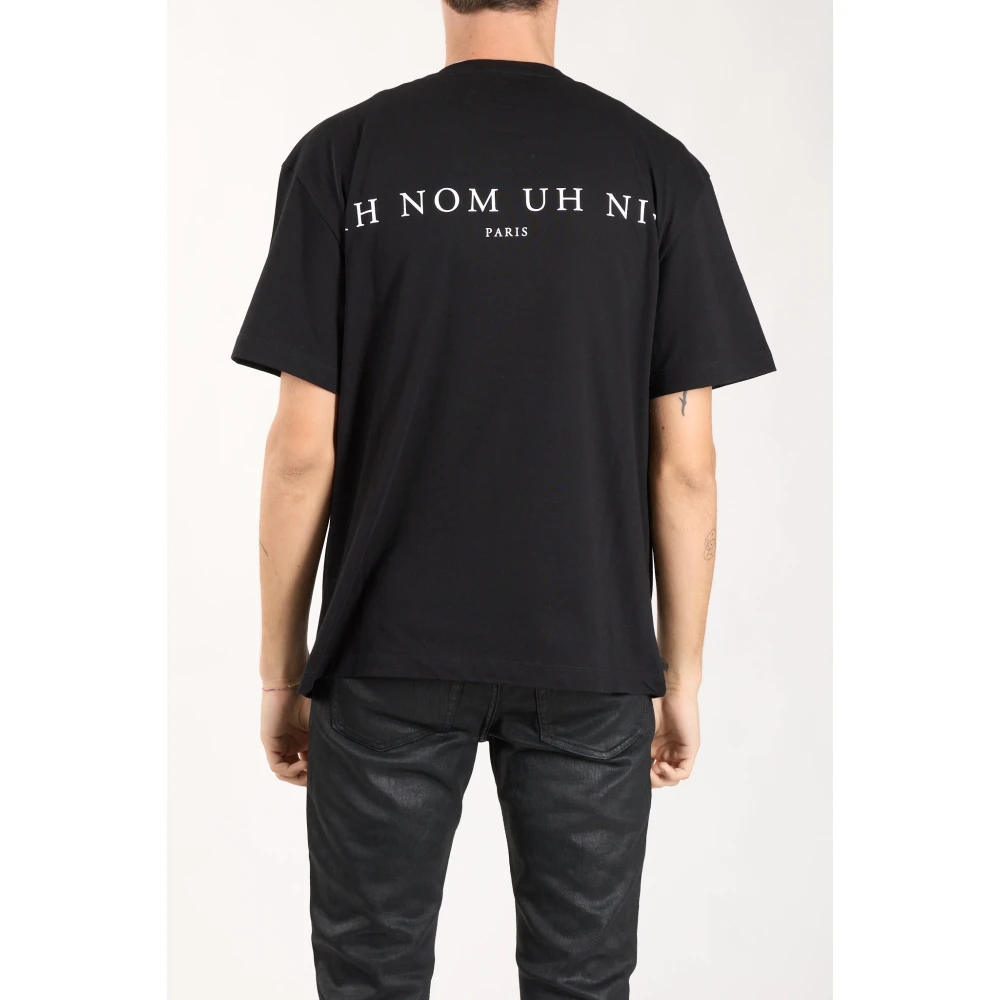 IH NOM UH NIT Katoenen T-shirt met Frontprint Black Heren