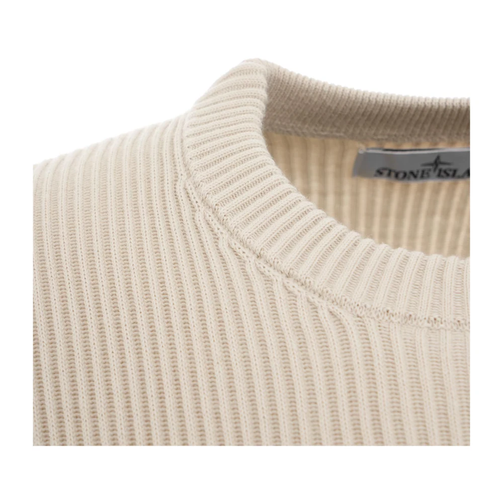 Stone Island Klassieke Ronde-hals Gebreide Trui Beige Heren