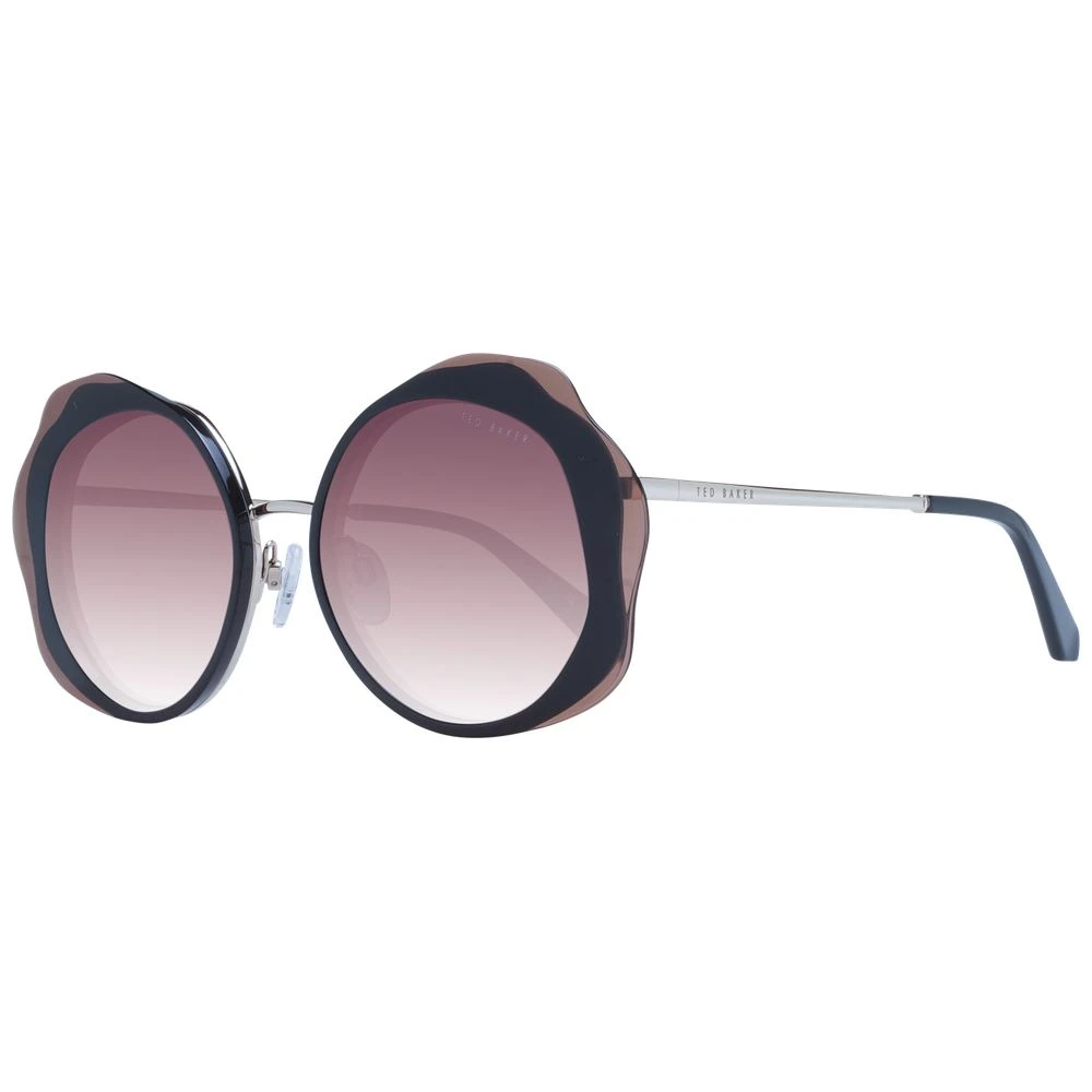 Ted Baker Women's Black Sunglasses, One Size, Round Sunglasses With Burgundy Lenses