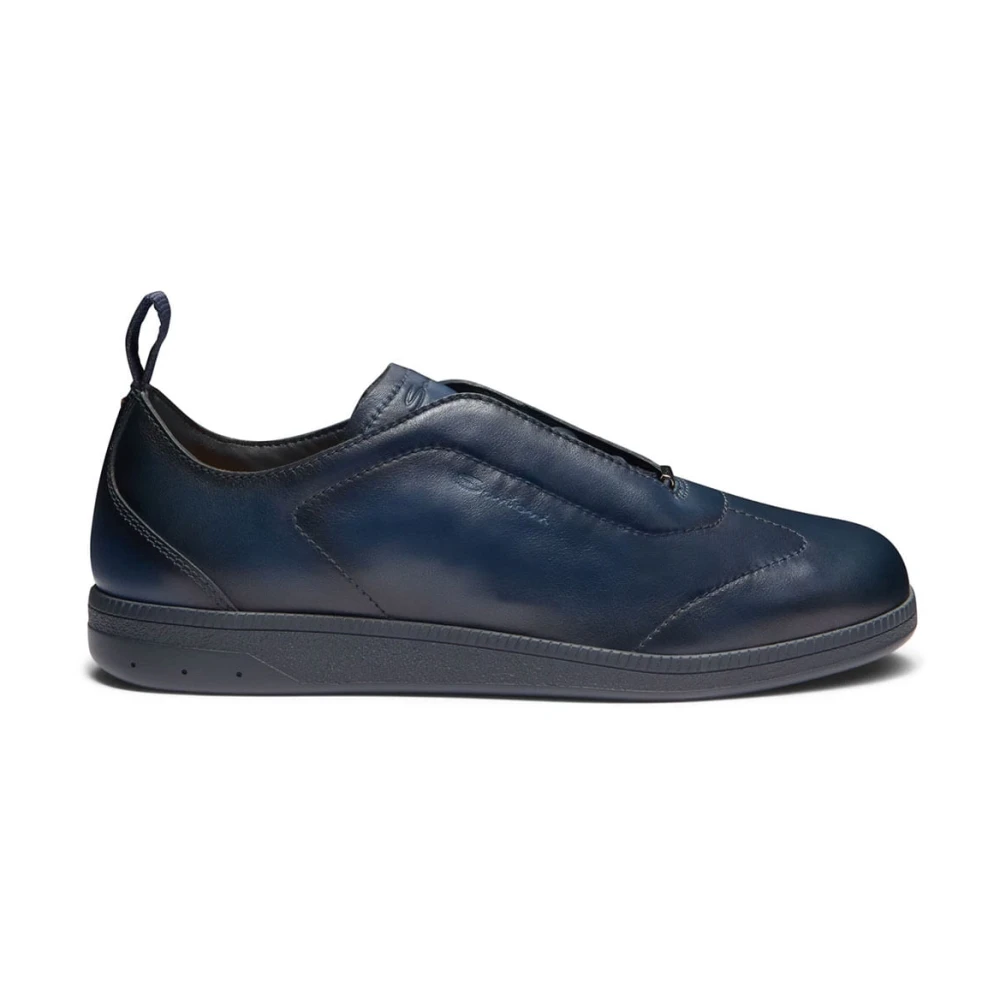 Santoni Men's Blue Leather Sneaker