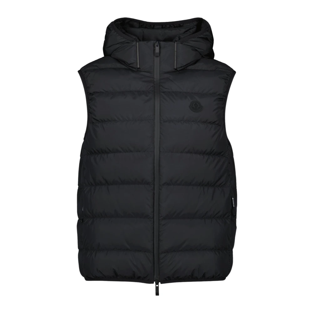Moncler Zwarte mouwloze Valmasque gewatteerde jas Black Heren