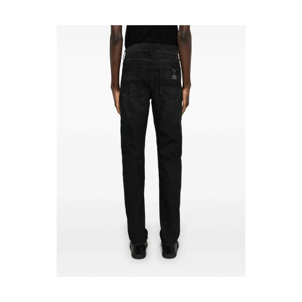 7 For All Mankind Zwarte Slim Fit Denim Jeans Black Heren