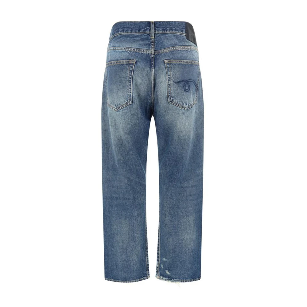 R13 Vintage Cross Over Distressed Jeans Blue Dames