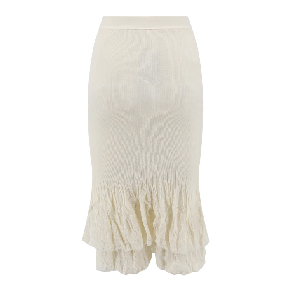 Bottega Veneta Geborduurde katoenen rok met bloemen White Dames