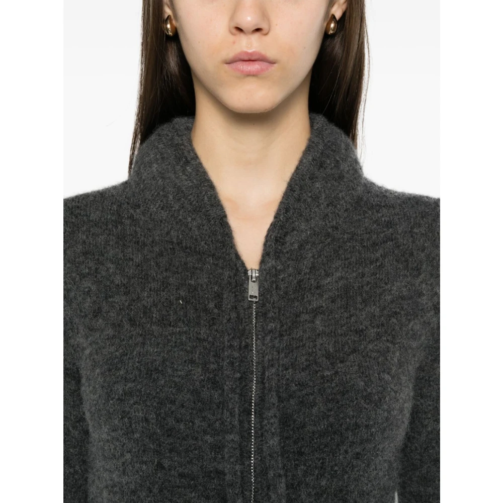 Isabel Marant Étoile Grijze Rits Hoodie Aw24 Gray Dames