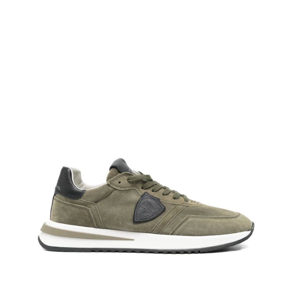 Philippe Model Groene Suède Grijze Schild Sneakers Heren Schoenen