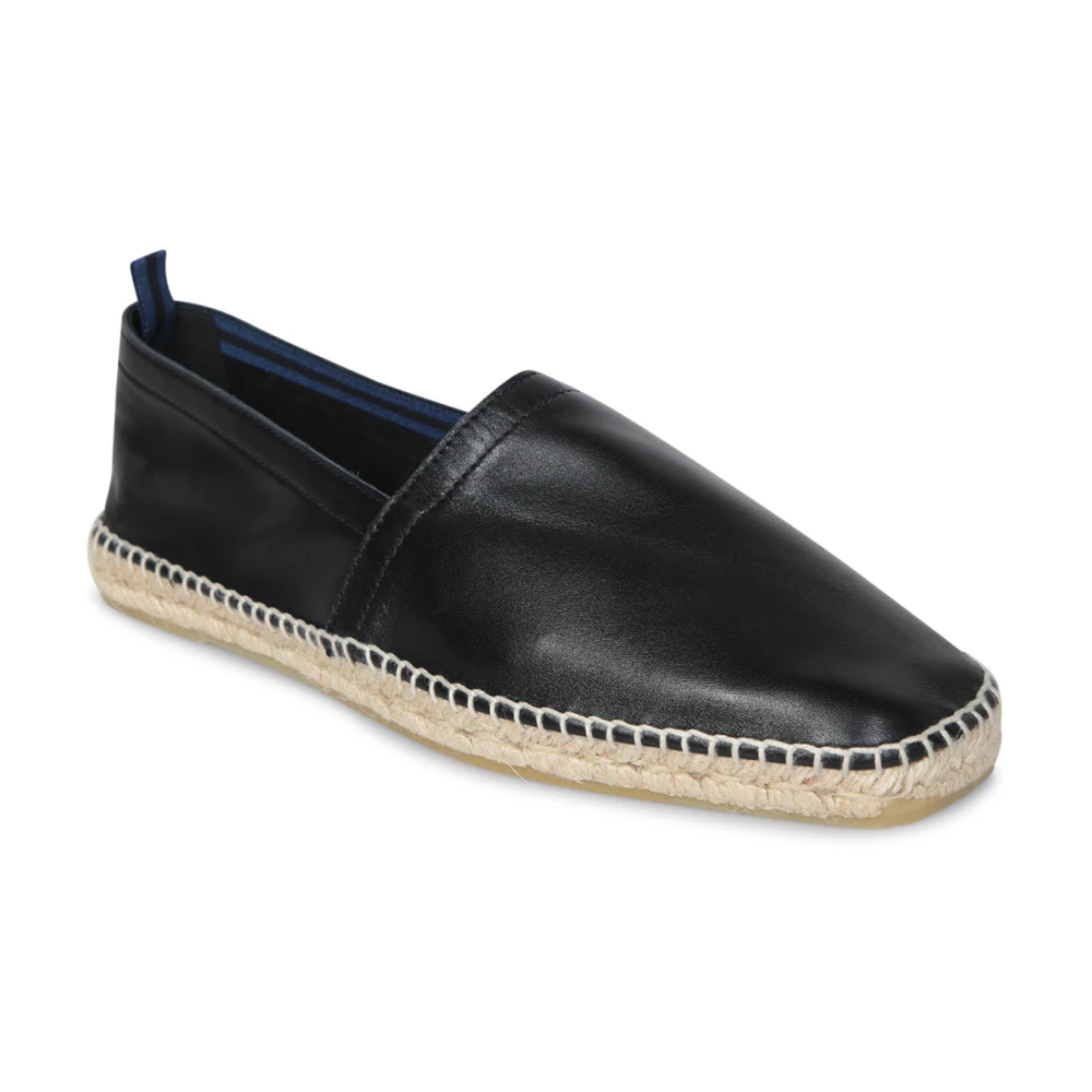 Castañer Zwarte leren espadrilles Black Heren