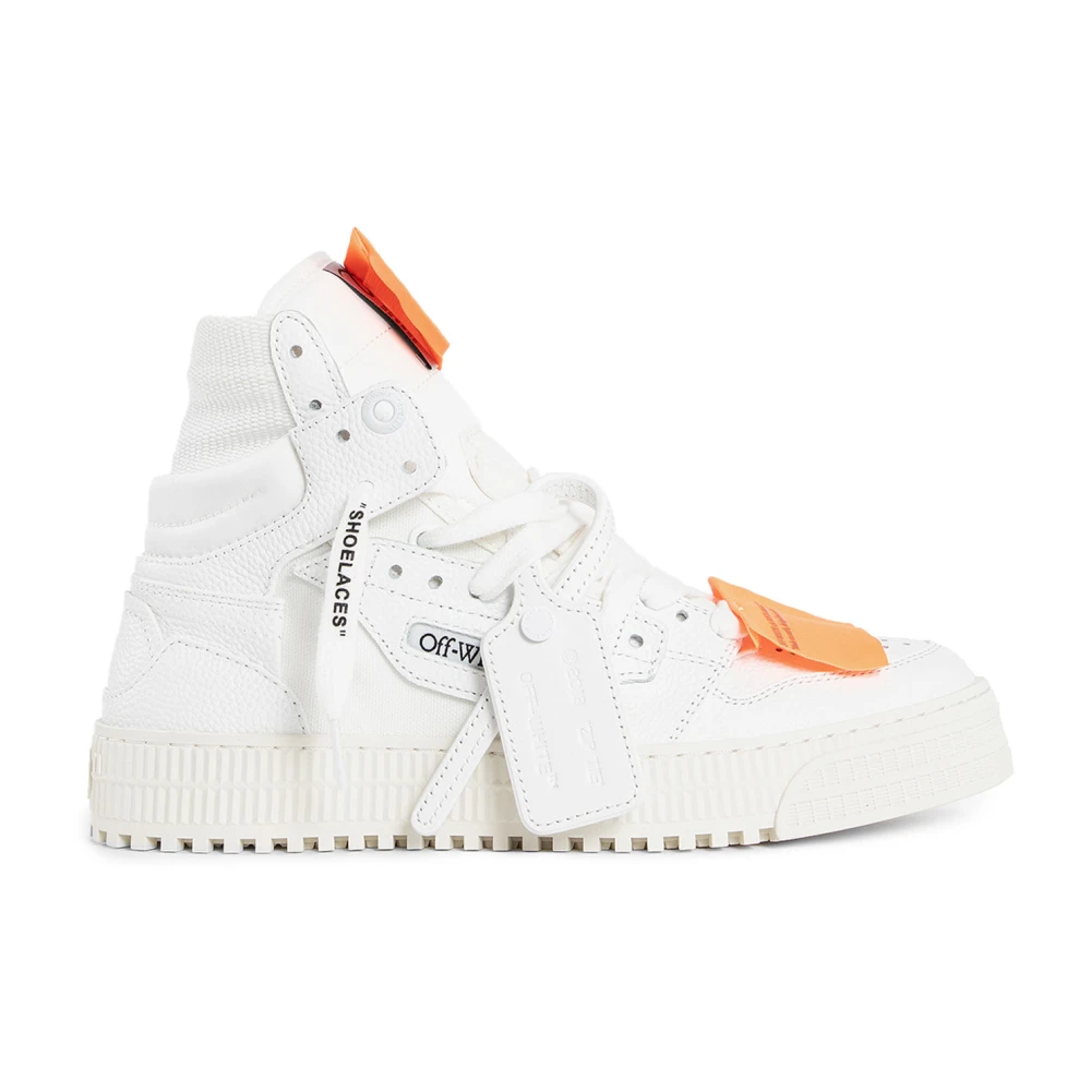 Off Witte Leren High-Top Sneakers Dames Schoenen
