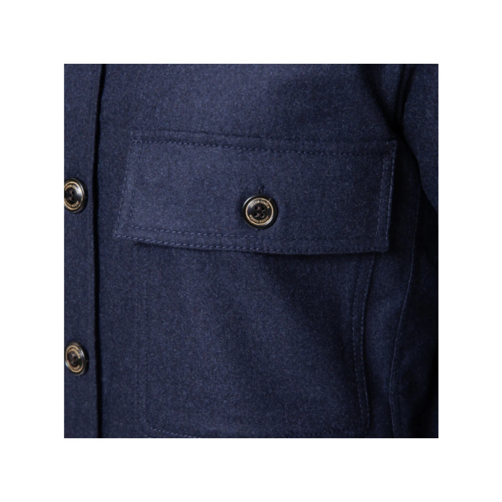 Jacob Cohën Marineblauwe Flanellen Overshirt met Knopen Blue Heren