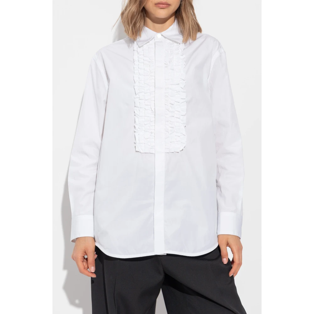 Bottega Veneta Gerimpeld Shirt White Dames