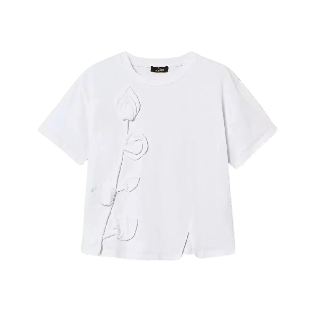 Twinset Handgeborduurd T-shirt White Dames