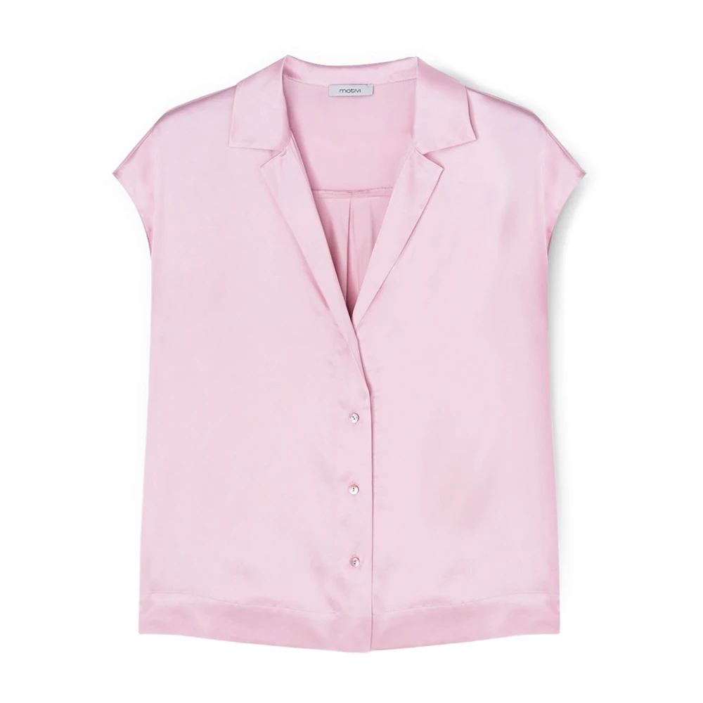 Motivi Satin Kimono Blouse met Vleermuismouwen Pink Dames