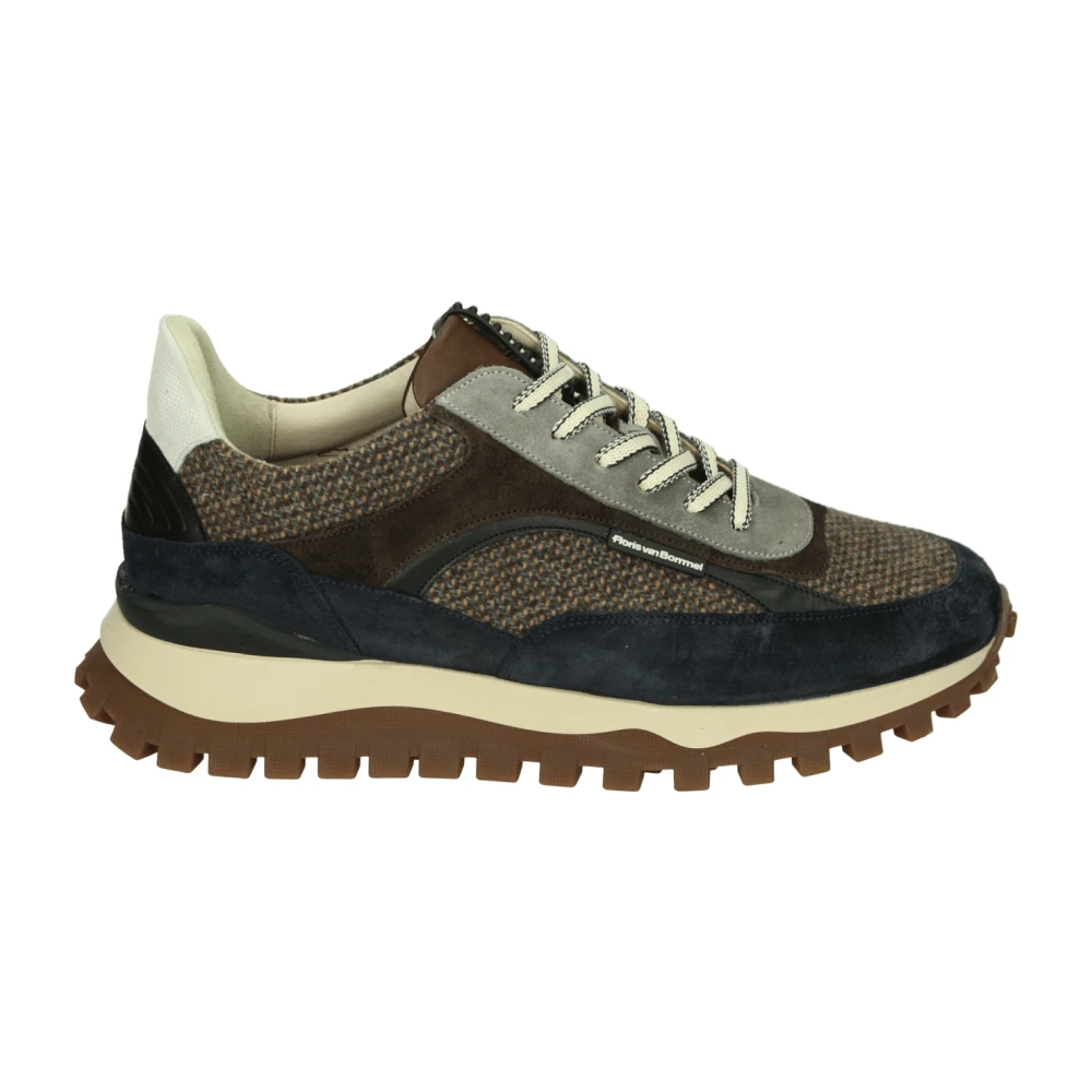 Floris van Bommel Casual Bruine Leren Schoenen met Rubberen Zool Heren Schoenen
