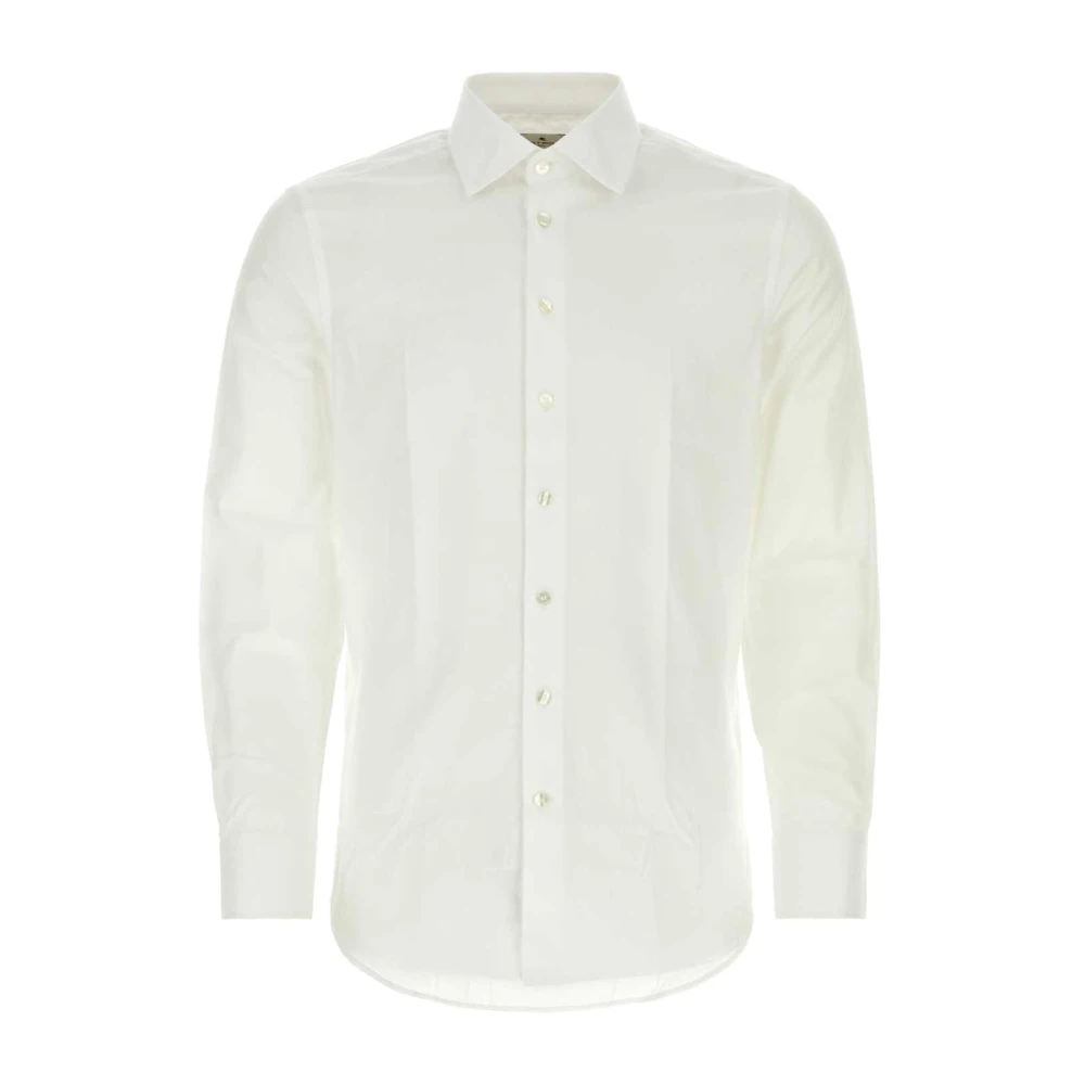 ETRO Witte Poplin Overhemd White Heren