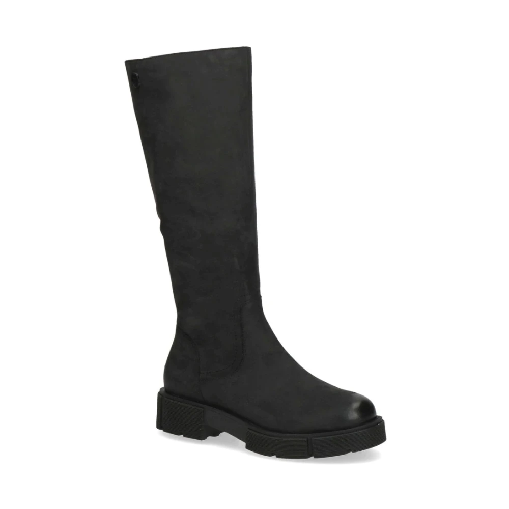 Caprice Women's Black Nubuc Casual Closed Ankle Boots