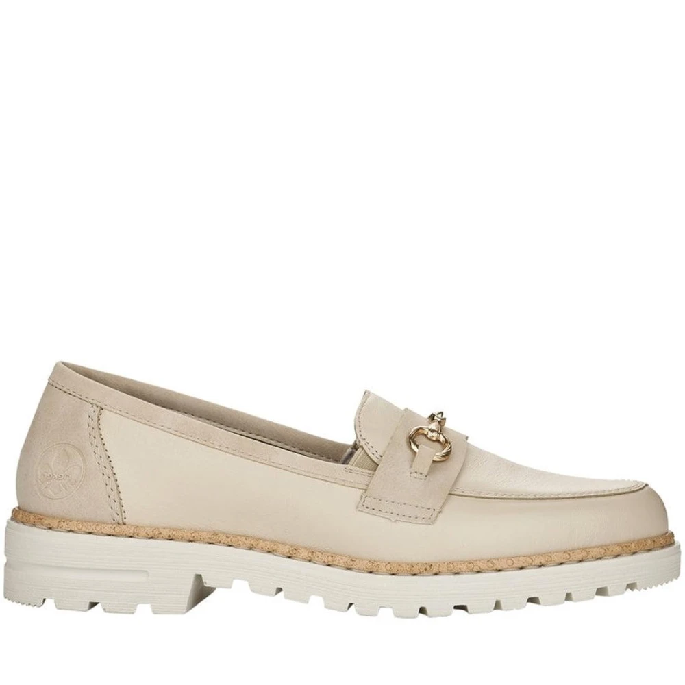 Rieker Women's Beige Casual Closed-Toe Loafers