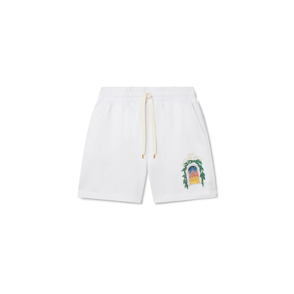 Casablanca Avenida Printed Sweatshorts Vit White, Herr