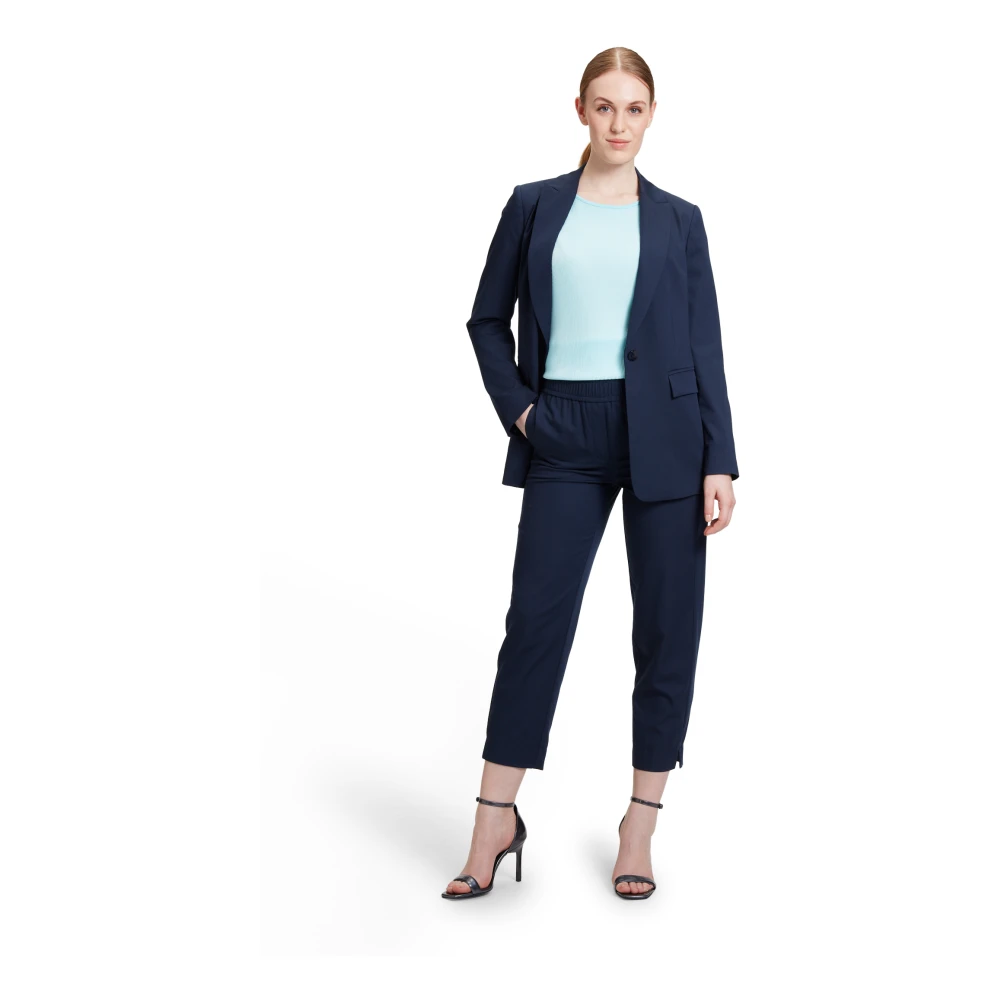 Betty & Co Elegant High Waist Dress Pants Blue Dames