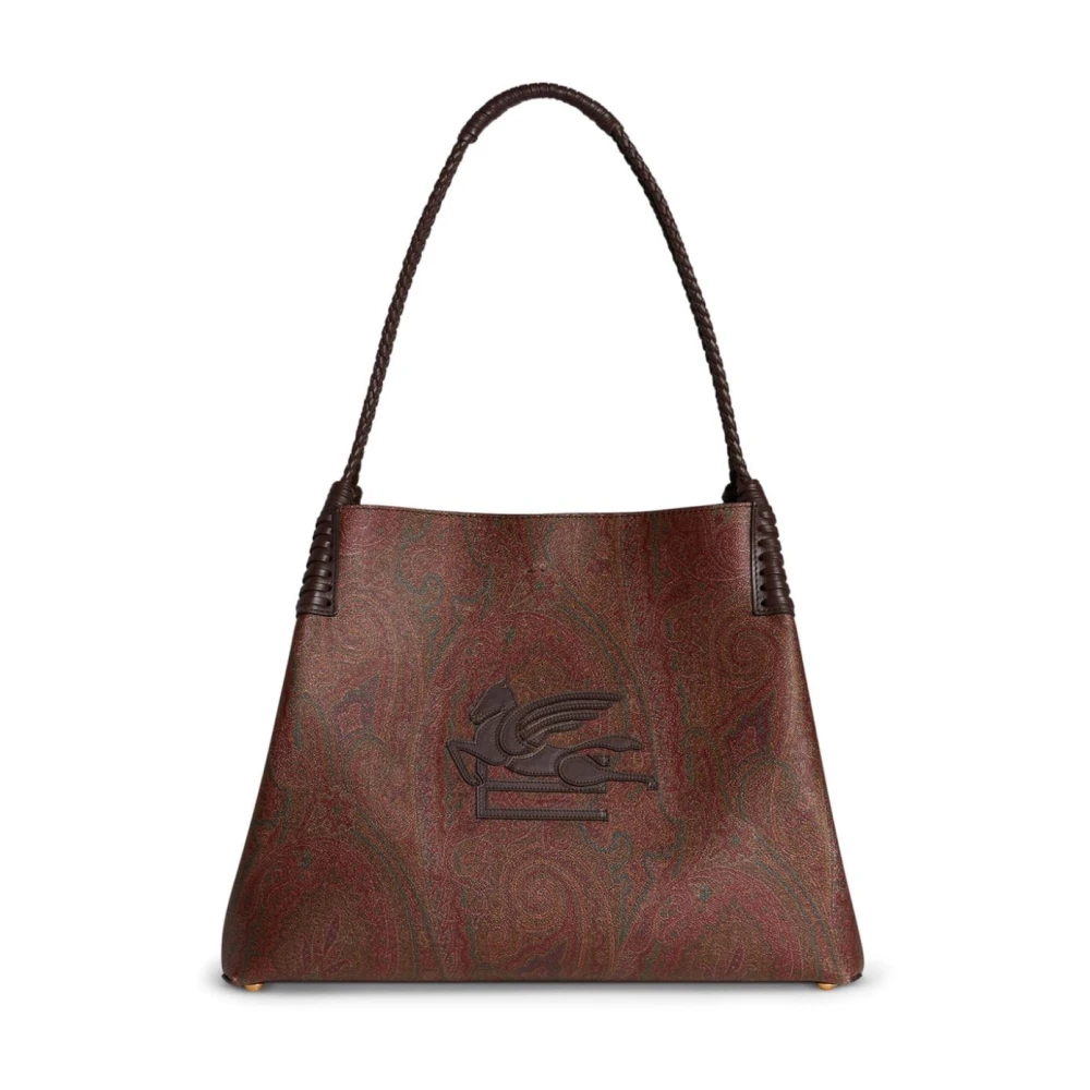 ETRO Bruin Lederen Gestructureerde Tote Tas Brown Dames