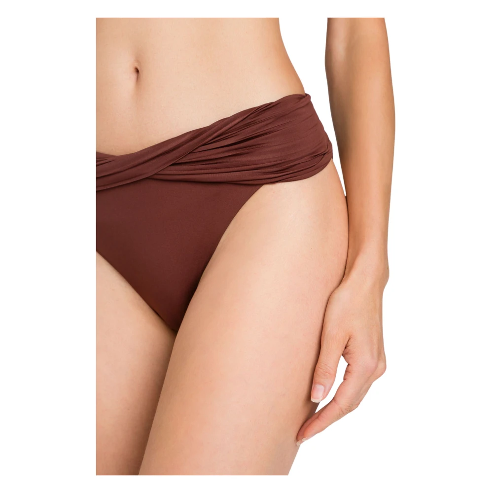 Twinset Hoog getailleerd badpak in effen kleur Brown Dames