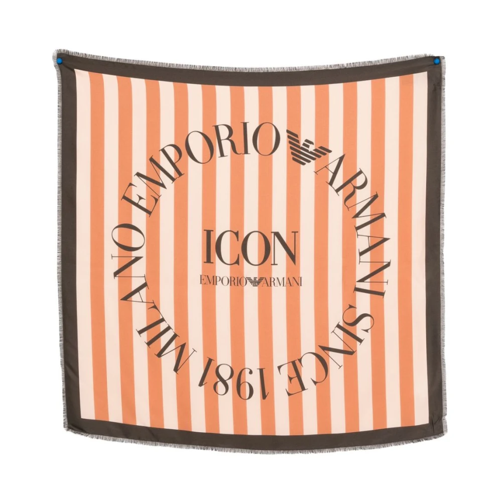 Emporio Armani Women's Pink Striped Silk Foulard - Silk Scarves - One Size - Accessories