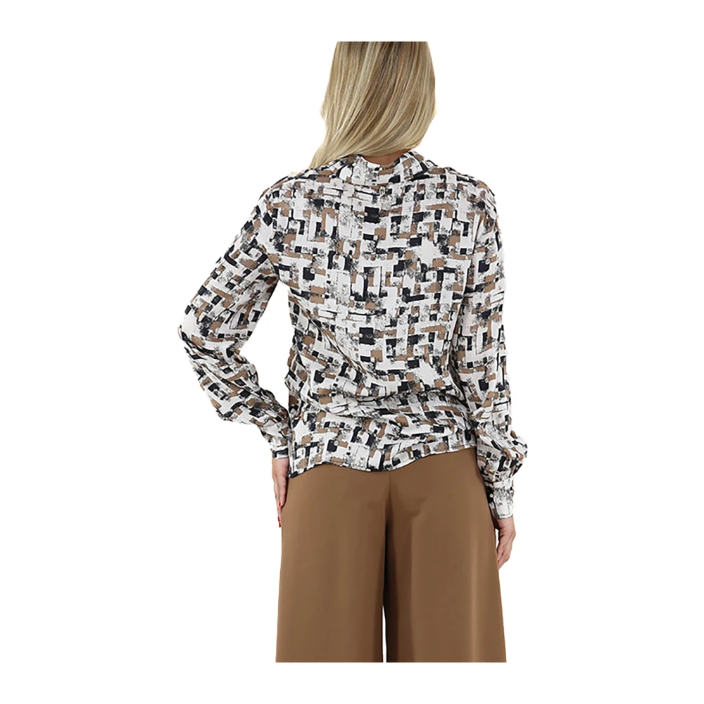 Liu Jo Gedrukte viscose overhemd met klassieke kraag Multicolor Dames