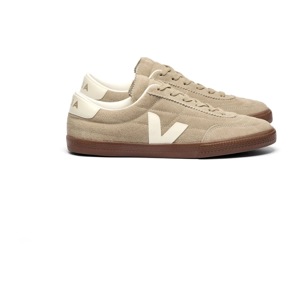 Veja Vintage Voetbalstijl Sneaker in Taupe